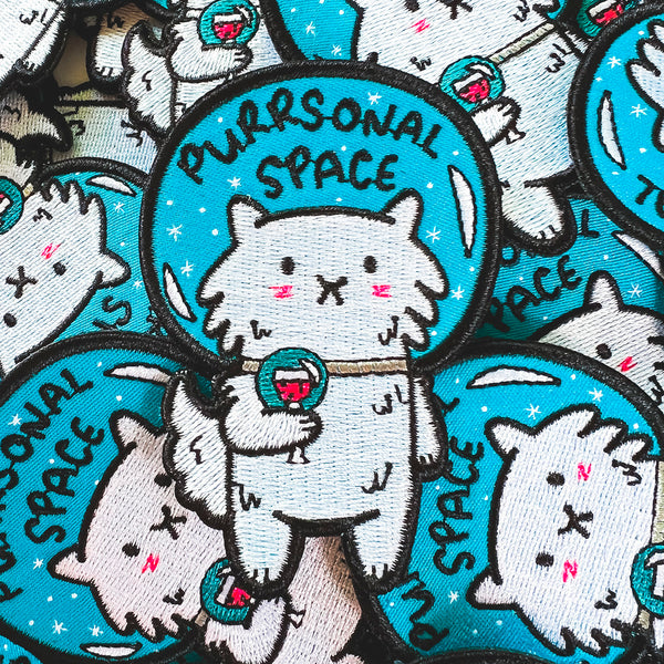 Purrsonal Space ~ Iron-On Embroidered Patch