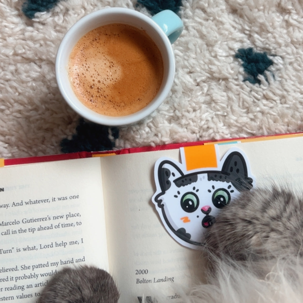Cow Cat ~ Magnetic Bookmark