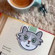 Grey & White Cat ~ Magnetic Bookmark