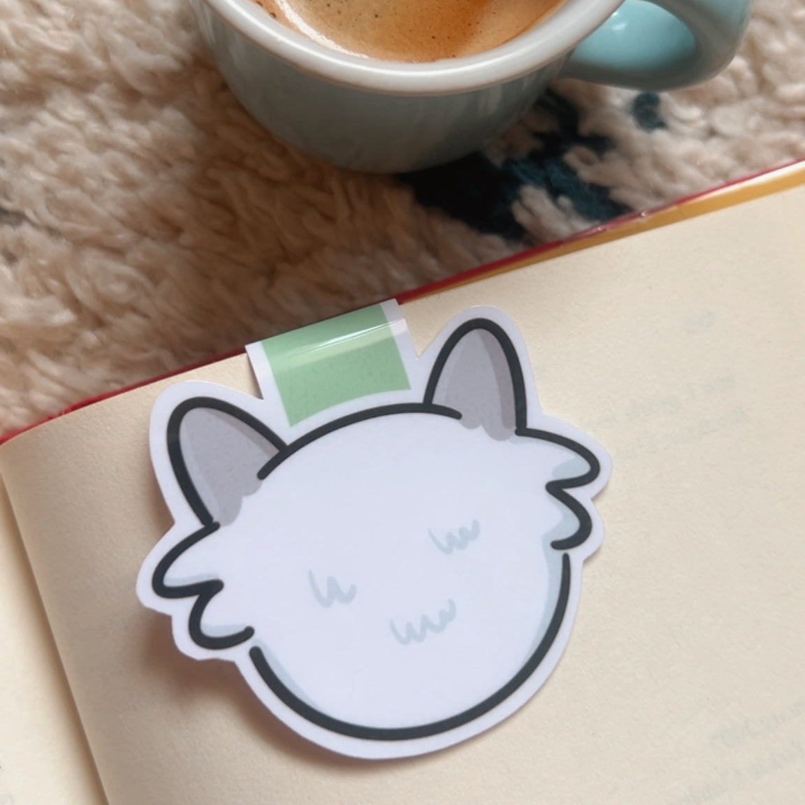 Grey & White Cat ~ Magnetic Bookmark