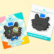 Moustache Cat ~ Magnetic Bookmark