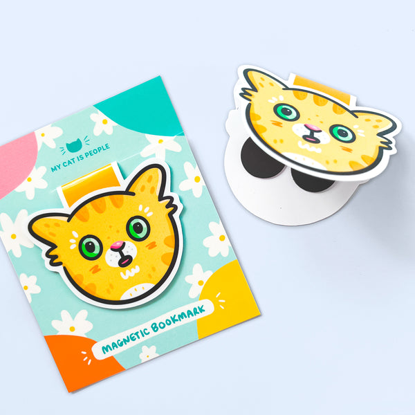 Orange Cat ~ Magnetic Bookmark