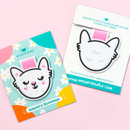 White Cat ~ Magnetic Bookmark