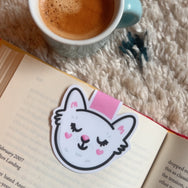 White Cat ~ Magnetic Bookmark