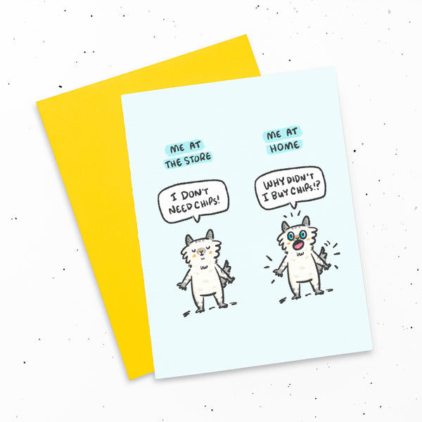 Chip-Faced Cat ~ Greeting Card