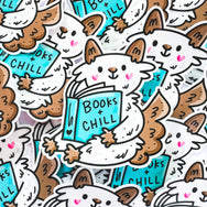 Books + Chill ~ Vinyl Sticker