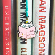 Magic + Unicorns ~ Enamel cat charm and tassel bookmark by My Cat Is People. #booksaremagical