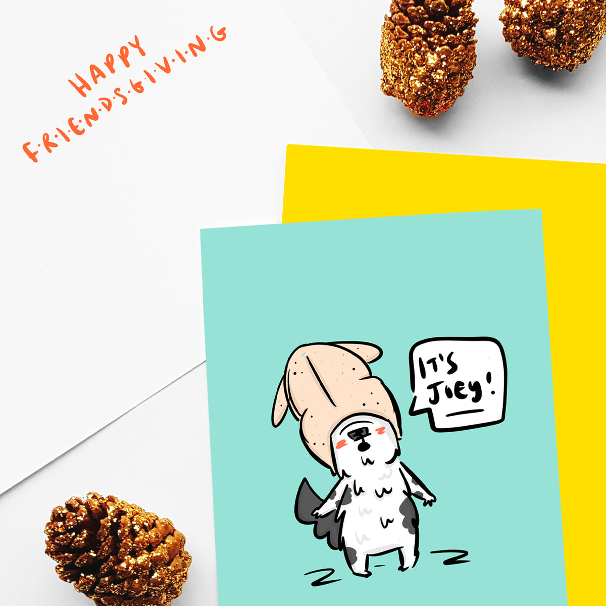 It's Joey - Holiday Happy Friendsgiving greeting card by My Cat Is People
