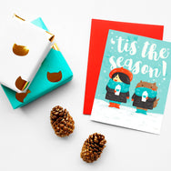 'Tis This Season To Have A Drink Or Two With Those Mew Love - Holiday greeting card by My Cat Is People 