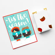 'Tis This Season To Have A Drink Or Two With Those Mew Love - Christmas greeting card by My Cat Is People 