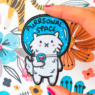 Purrsonal Space ~ Iron-On Embroidered Patch