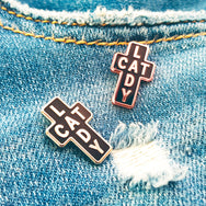 Cat Lady Cross - Enamel pin by My Cat Is People