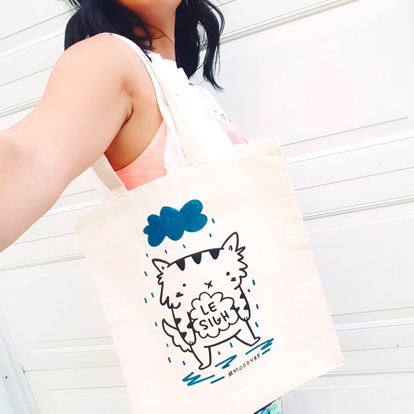 Le Sigh - Screen printed tote bag with gusset