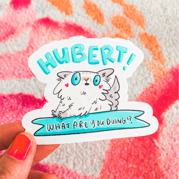 Hubert! ~ Custom vinyl die-cut cat stickers by My Cat Is People